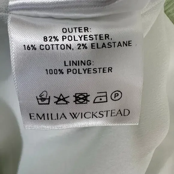 NWT Emilia Wickstead Ashie Dress Textured‎ CloquePistachio GreenSZ 8